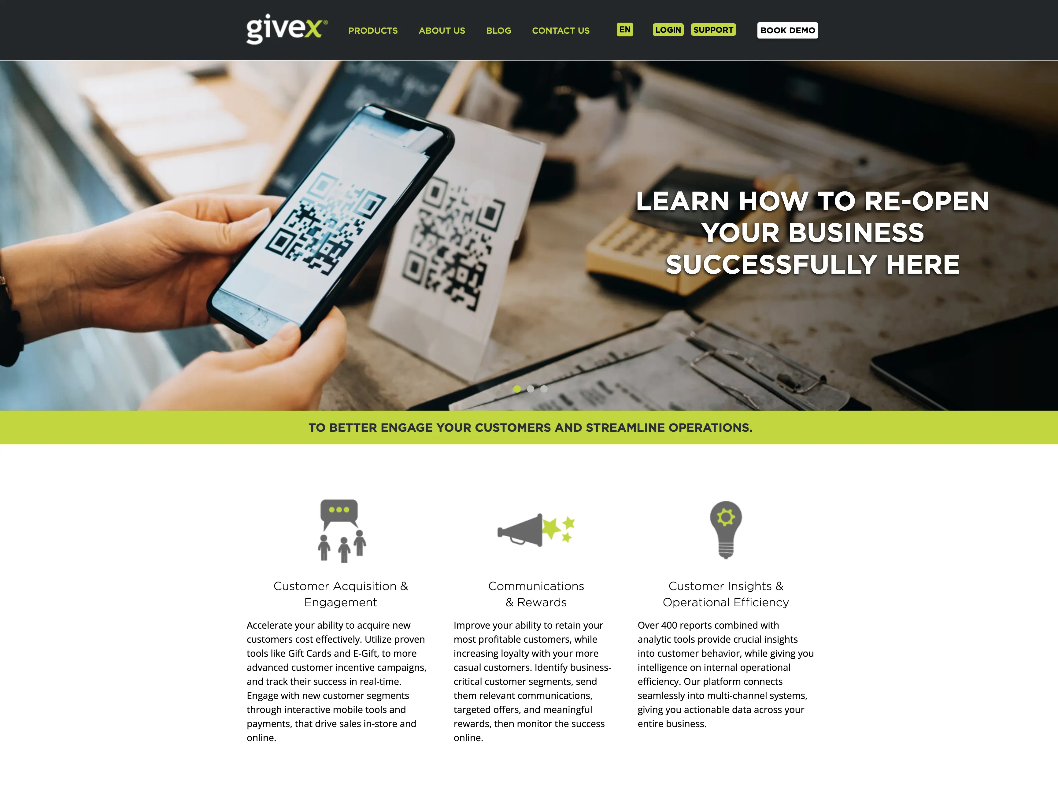 Legacy Givex website before the WordPress migration
