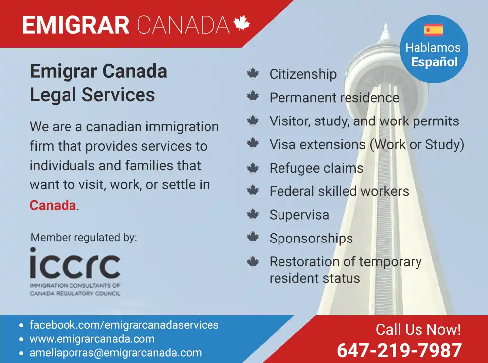 Emigrar Canadá promotional flyer
