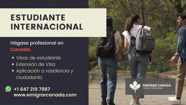 Animated Emigrar Canadá student campaign creative